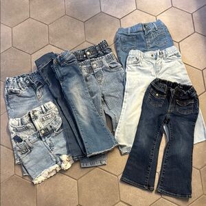 Toddler Girl 3T Size 3 Stylish Kids Denim Jeans Collection 2 Shorts